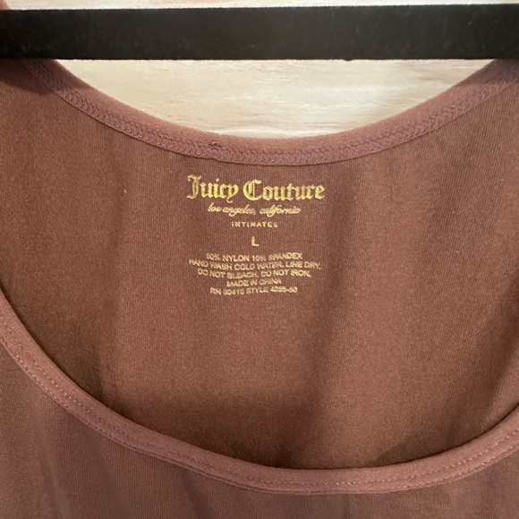 Juicy Couture Fitted Brown Ribbed Tank Top - Picture 3 of 5